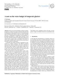 A note on the water budget of temperate glaciers