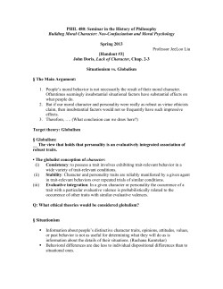 John Doris, Lack of Character, Chap. 3