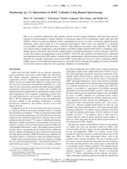Monitoring Ag&minus; Cr Interactions in SOFC Cathodes Using Raman