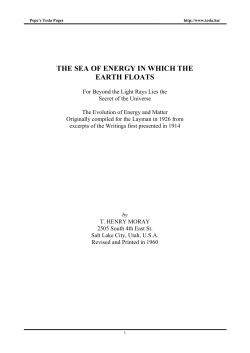 the sea of energy in which the earth floats - Free-Energy