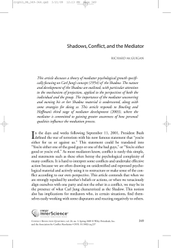Shadows, Conflict, and the Mediator
