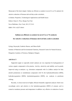 Indium an efficient co-catalyst in novel Cu or Ni catalysts for