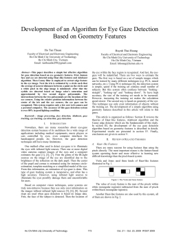 Development of an Algorithm for Eye Gaze Detection Based on