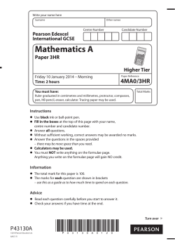 Paper 3HR - Edexcel