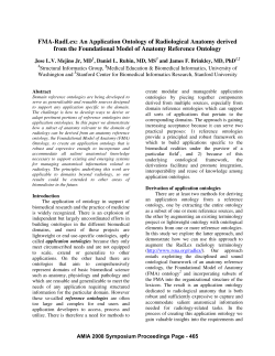 FMA-RadLex: An Application Ontology of - UW