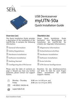 Quick Installation Guide - SEH Computertechnik GmbH