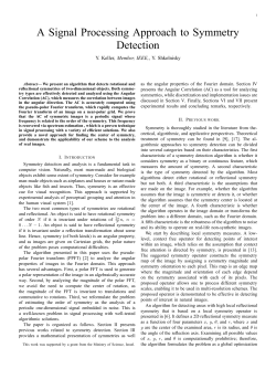 A Signal Processing Approach to Symmetry Detection