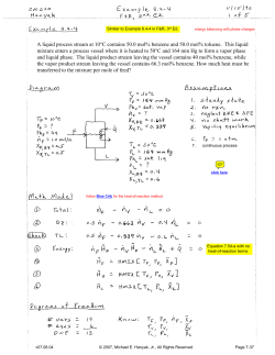 A liquid process stream at 10&deg;C contains 50.0 mol% benzene and