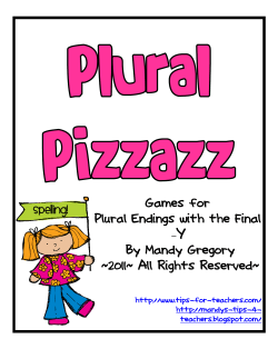 Plural Nouns Games