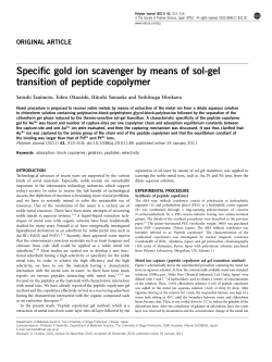 Specific gold ion scavenger by means of sol-gel transition