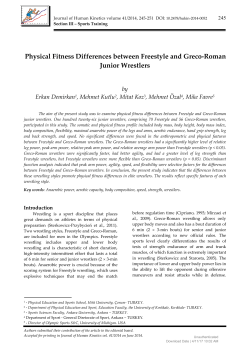 Physical Fitness Differences between Freestyle and Greco