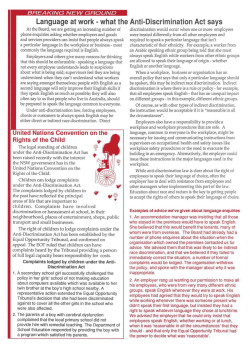 Language at work - what the Anti-Discrimination Act says" [1992
