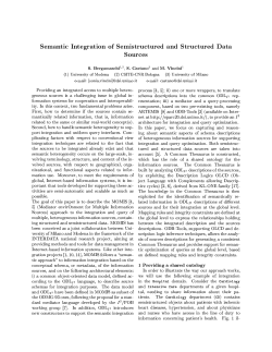 Semantic Integration of Semistructured and Structured Data Sources