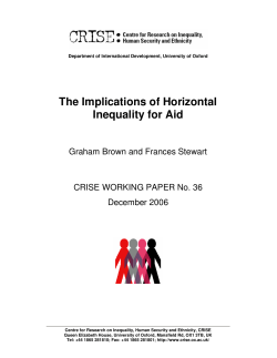 The Implications of Horizontal Inequality for Aid