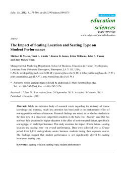 The Impact of Seating Location and Seating Type on