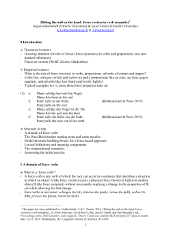 Hitting the nail on the head: Force vectors in verb semantics Anja