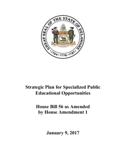 Strategic Plan for Specialized Public Educational Opportunities