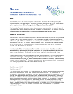 Gaia Brief: Ethanol Quality&mdash;Impurities in Distillation that Affect