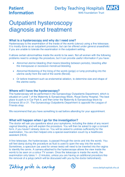 Outpatient Hysteroscopy - Derby Teaching Hospitals NHS