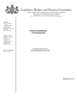 Police Consolidation in Pennsylvania