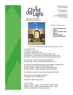 01-22-2017 - Christ Our Light