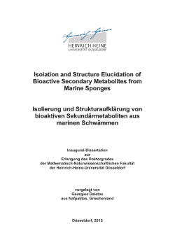 Isolation and Structure Elucidation of Bioactive Secondary