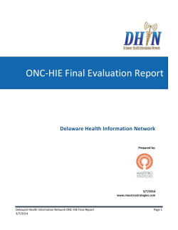 ONC-HIE Final Evaluation Report - Delaware Health Information