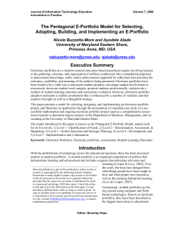 Pentagonal E-Portfolio Model for Selecting, Adopting, Building, and
