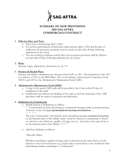 Summary of New Provisions &ndash; 2016 SAG