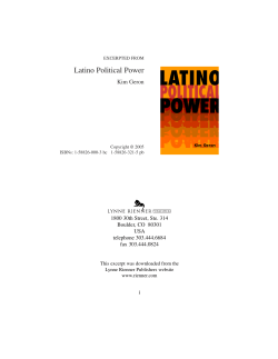 Latino Political Power - Lynne Rienner Publishers
