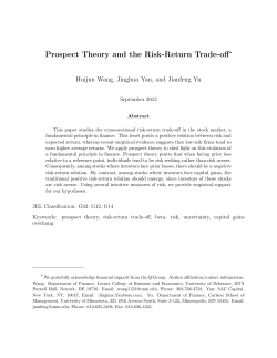 Prospect Theory and the Risk-Return Trade-off