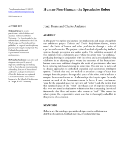 Human-Non-Human: the Speculative Robot