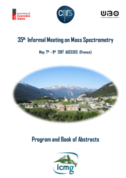 Conference Program PDF - Informal Meeting on Mass Spectrometry
