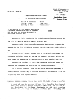 OA-323-1 Luverne STATE OF MINNESBW BEFORE THE