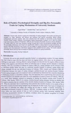 Role of Positive Psychological Strengths and Big five Personality