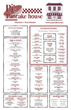 PJ`S MENU 5 - PJ`s Pancake House