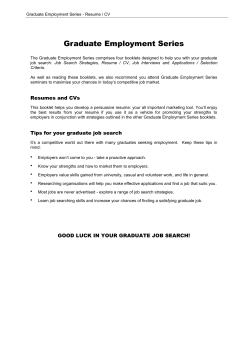 Preparing a professional resume ( PDF 88K)