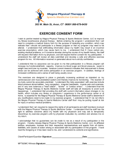 EXERCISE CONSENT FORM - Magna Physical Therapy