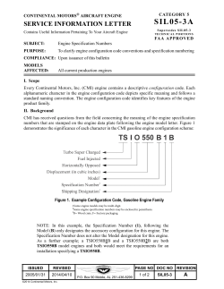 Engine Specification Numbers