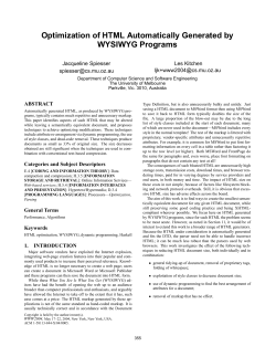 Optimization of HTML Automatically Generated by WYSIWYG