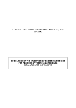 Guidelines for the validation of screening methods for residues of