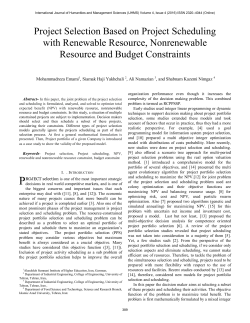 Project Selection Based on Project Scheduling with