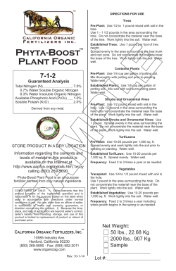 Label - California Organic Fertilizers