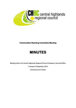Confirmed minutes for Communities Standing Committee Meeting