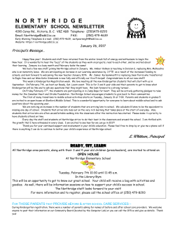 Newsletter Jan2017 - Northridge Elementary
