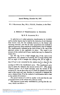 Second Meeting, December 9th, 1887. WJ MACDONALD, Esq., MA