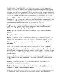 Tone Descriptive Terms Clarified