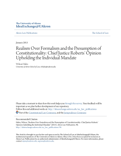Realism Over Formalism and the Presumption of Constitutionality