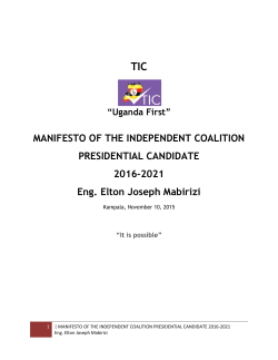 tic manifesto - Citizens` Coalition for Electoral Democracy in Uganda