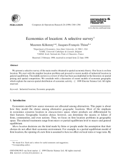 Economics of location: A selective survey